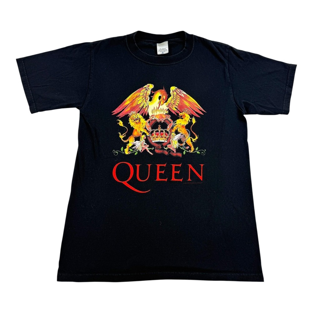 Queen Band Shirt Mens Small Black 2005 Tour Crest Logo Freddie Mercury T Shirt